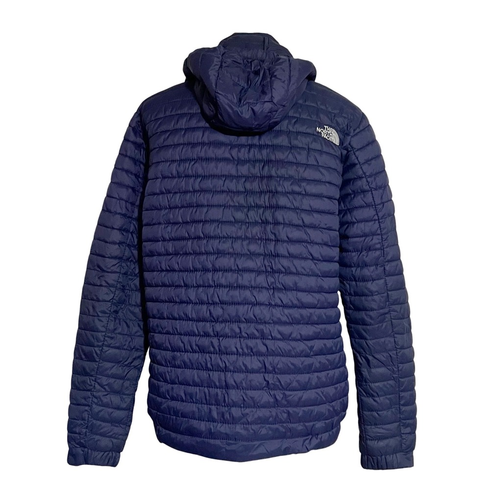 The North Face Summit Series Navy Blue Puffer Jacket Detachable Hood Mens Medium - Picture 3 of 12